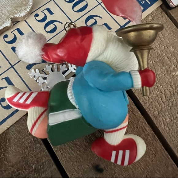 Vintage 1984 Hallmark Christmas Ornament.  Olympics marathon torch Santa. - Picture 2 of 8